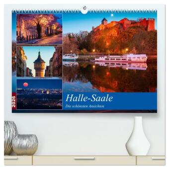 Kalendář/Diář Halle-Saale - Die schönsten Ansichten (hochwertiger Premium Wandkalender 2026 DIN A2 quer), Kunstdruck in Hochglanz Calvendo