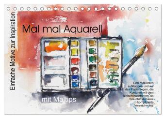 Kalendár/Diár Mal mal Aquarell (Tischkalender 2026 DIN A5 quer), CALVENDO Monatskalender Calvendo