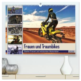 Kalendář/Diář Frauen und Traumbikes (hochwertiger Premium Wandkalender 2026 DIN A2 quer), Kunstdruck in Hochglanz Calvendo