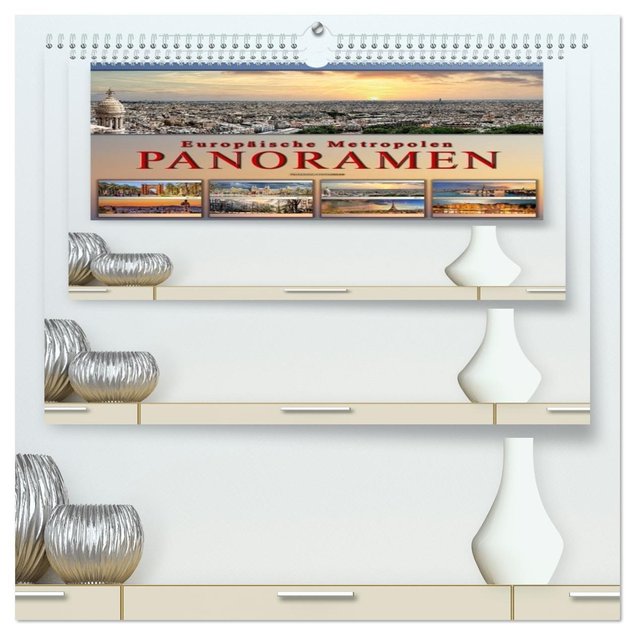Kalendář/Diář Europäische Metropolen - Panoramen (hochwertiger Premium Wandkalender 2026 DIN A2 quer), Kunstdruck in Hochglanz Calvendo