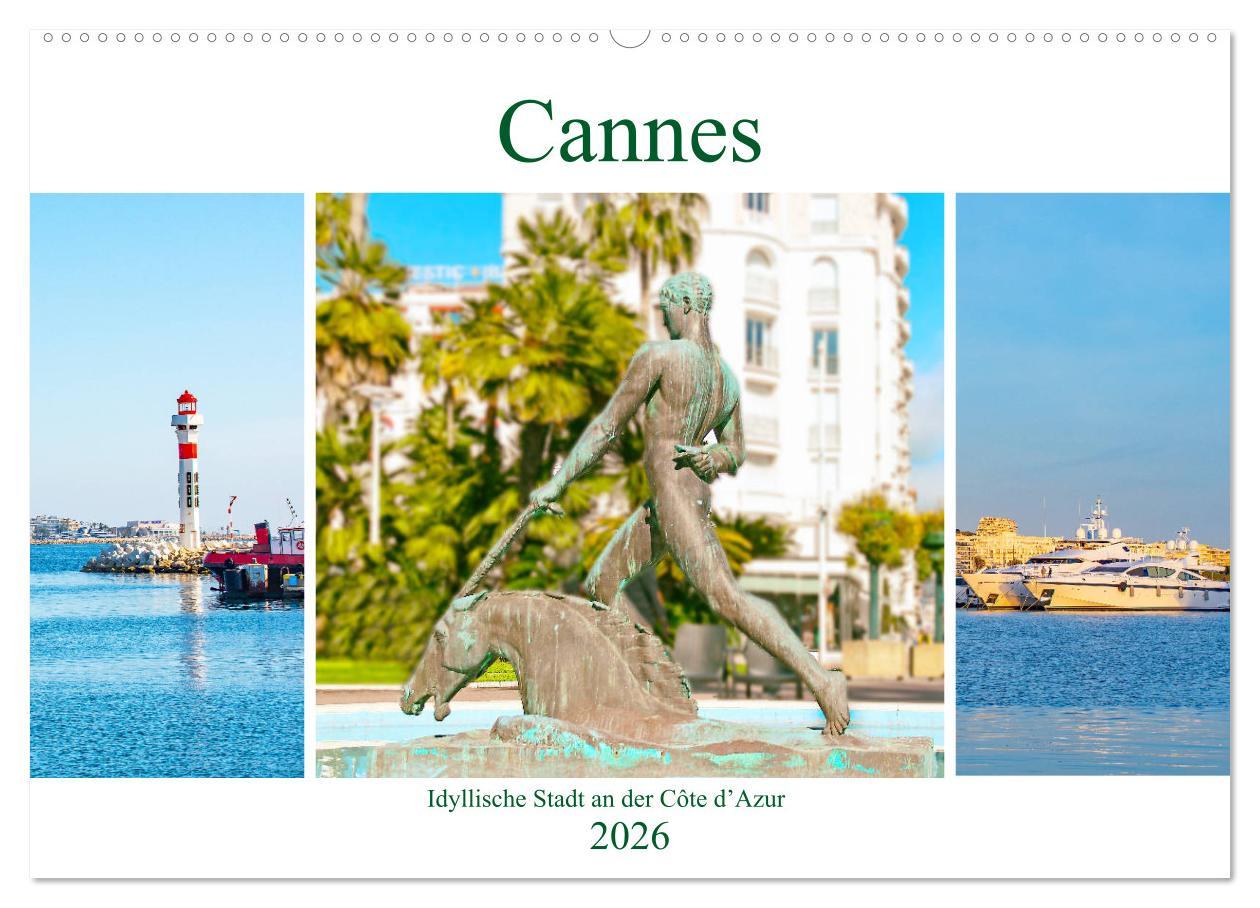 Kalendár/Diár Cannes - idyllische Stadt an der Côte d'Azur (Wandkalender 2026 DIN A2 quer), CALVENDO Monatskalender Calvendo