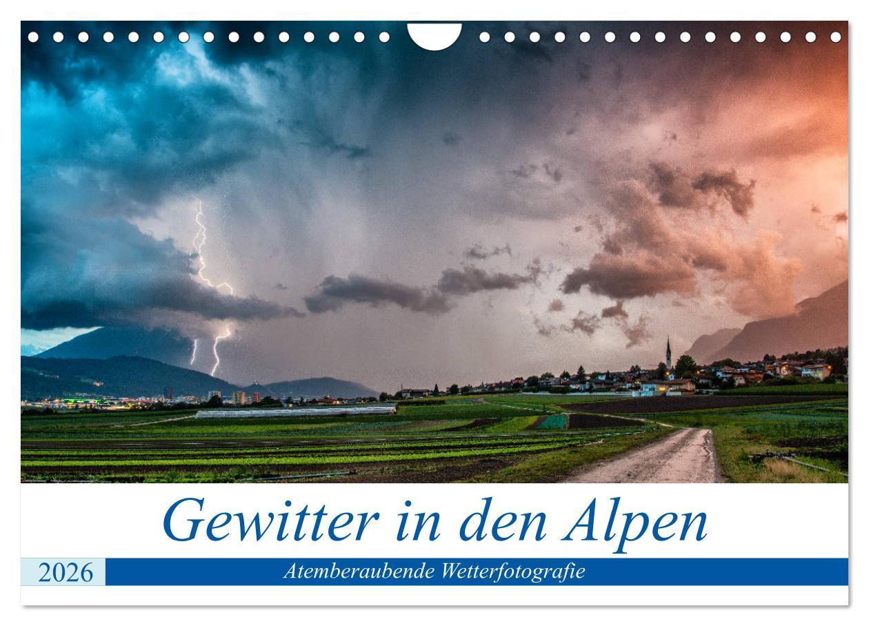 Kalendár/Diár Gewitter in den Alpen (Wandkalender 2026 DIN A4 quer), CALVENDO Monatskalender Calvendo
