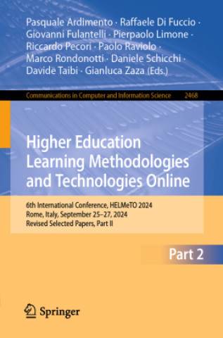 Boek Higher Education Learning Methodologies and Technologies Online Pasquale Ardimento