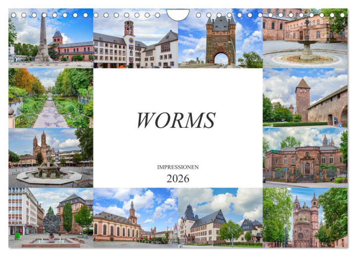 Koledar/Rokovnik Worms Impressionen (Wandkalender 2026 DIN A4 quer), CALVENDO Monatskalender Calvendo