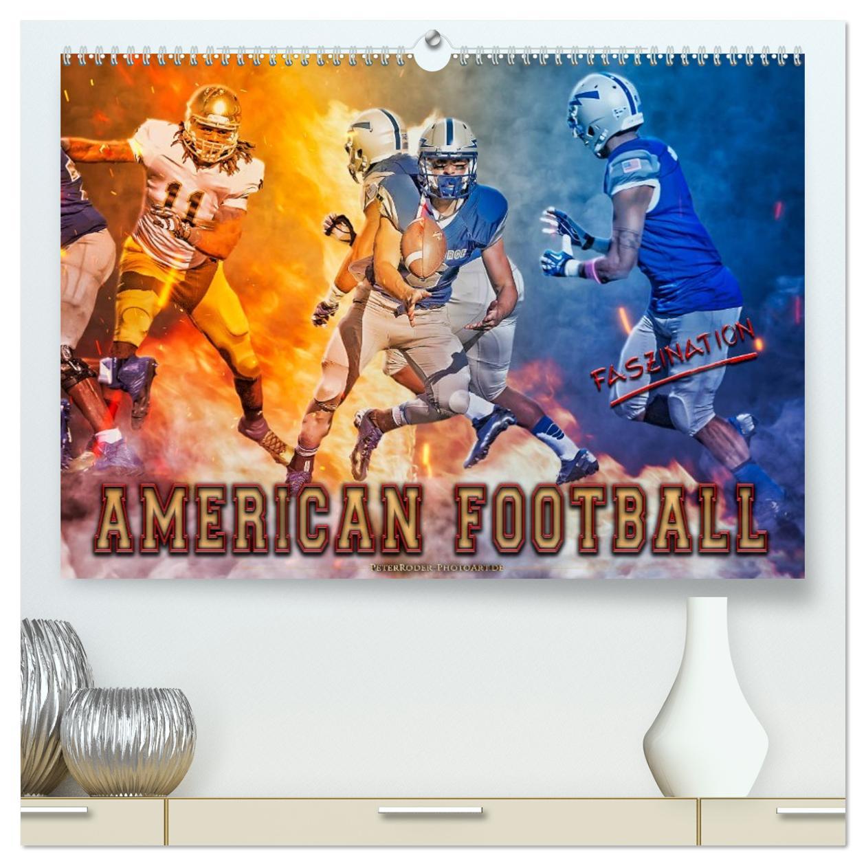 Kalendář/Diář Faszination American Football (hochwertiger Premium Wandkalender 2026 DIN A2 quer), Kunstdruck in Hochglanz Calvendo