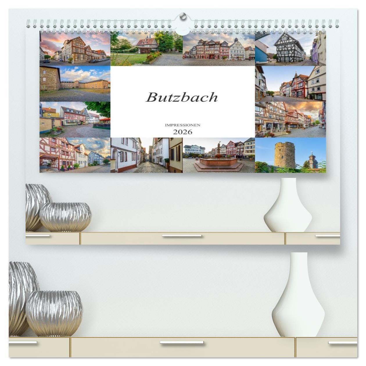 Kalendár/Diár Butzbach Impressionen (hochwertiger Premium Wandkalender 2026 DIN A2 quer), Kunstdruck in Hochglanz Calvendo