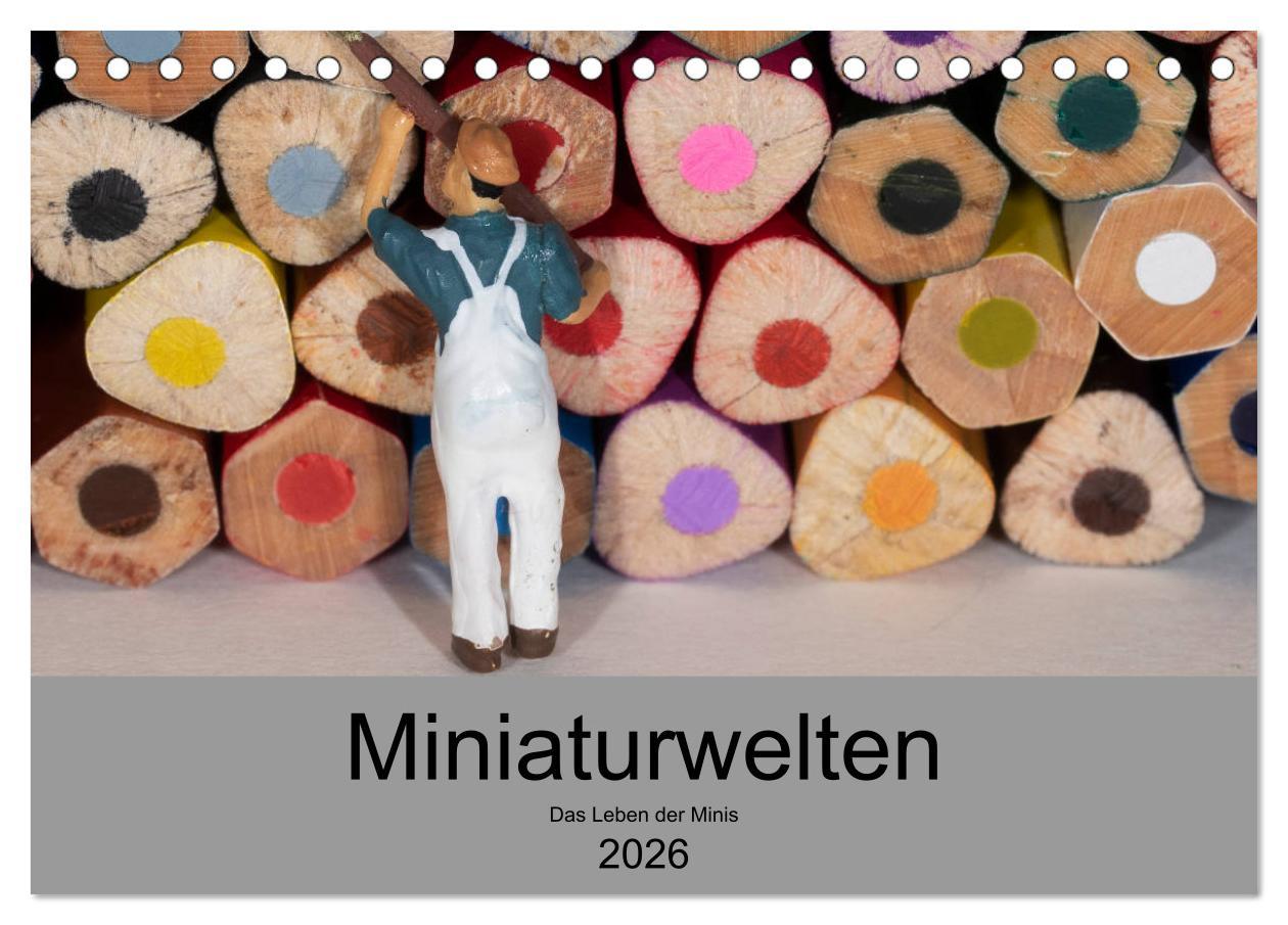 Kalendár/Diár Miniaturen - Das Leben der Minis (Tischkalender 2026 DIN A5 quer), CALVENDO Monatskalender Calvendo