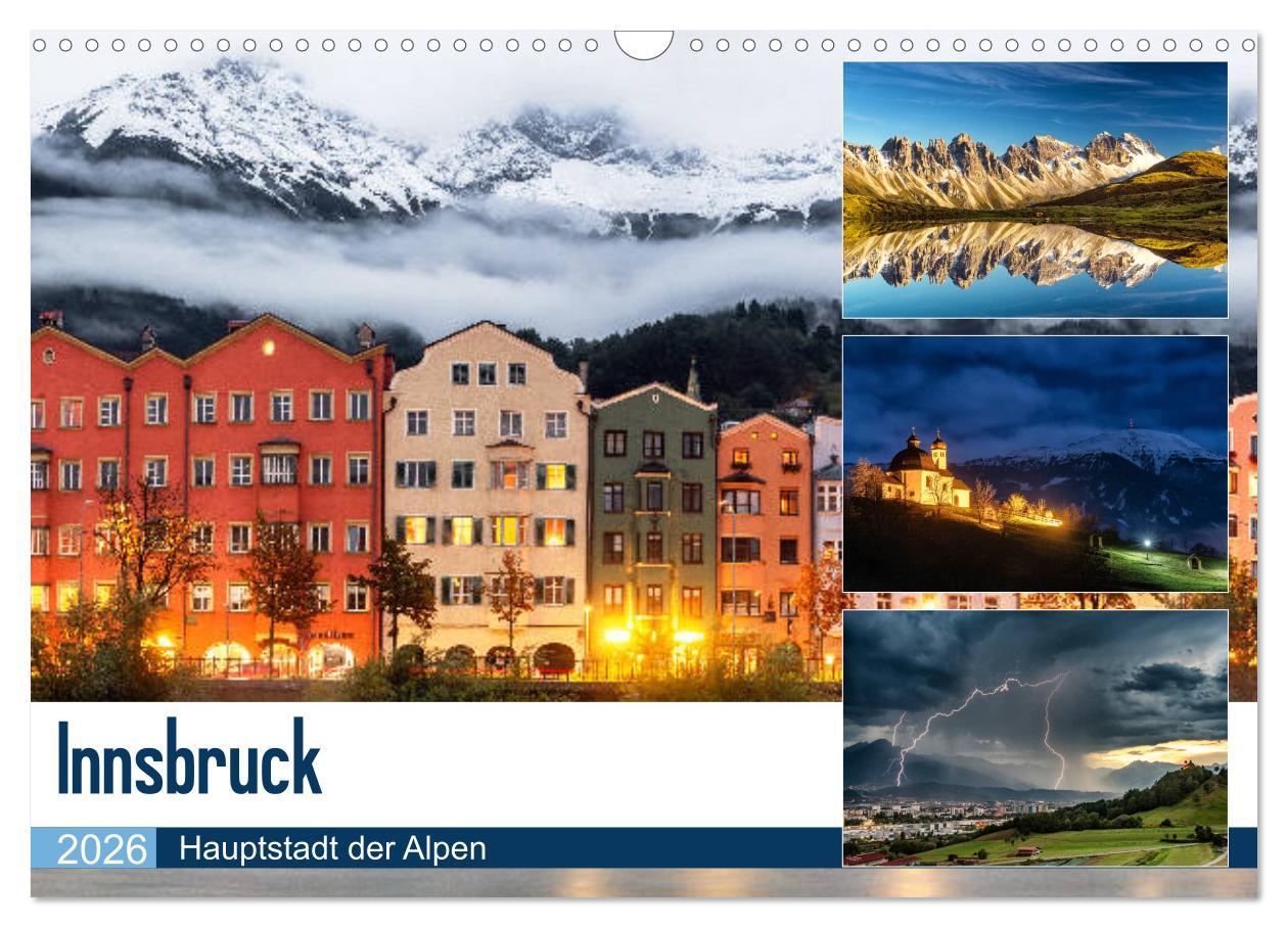 Kalendár/Diár Innsbruck - Hauptstadt der Alpen (Wandkalender 2026 DIN A3 quer), CALVENDO Monatskalender Calvendo
