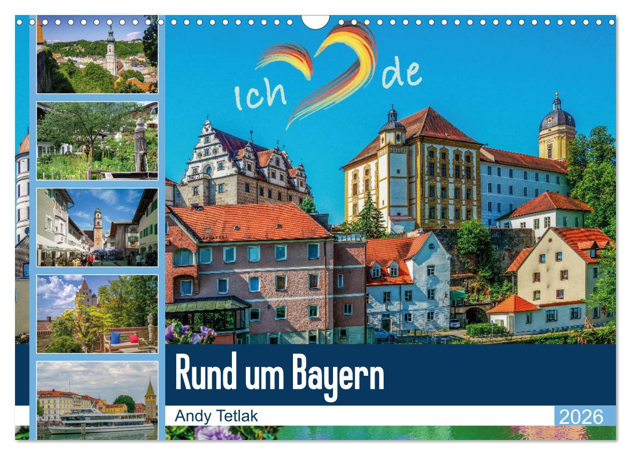 Kalendár/Diár Rund um Bayern (Wandkalender 2026 DIN A3 quer), CALVENDO Monatskalender Calvendo