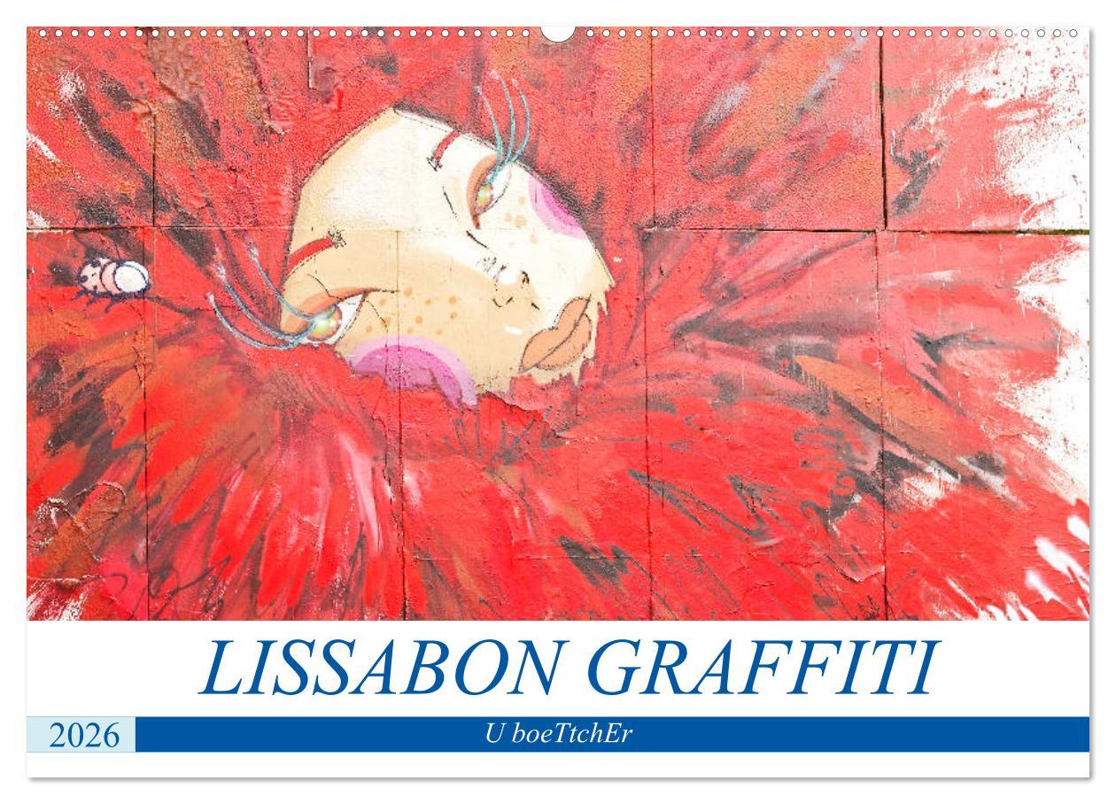 Kalendář/Diář LISSABON GRAFFITI (Wandkalender 2026 DIN A2 quer), CALVENDO Monatskalender Calvendo