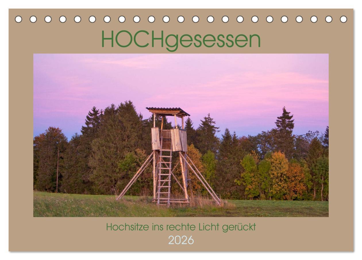 Kalendář/Diář HOCHgesessen (Tischkalender 2026 DIN A5 quer), CALVENDO Monatskalender Calvendo