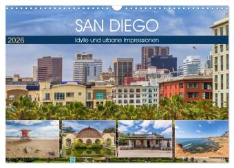 Kalendář/Diář SAN DIEGO Idylle und urbane Impressionen (Wandkalender 2026 DIN A3 quer), CALVENDO Monatskalender Calvendo