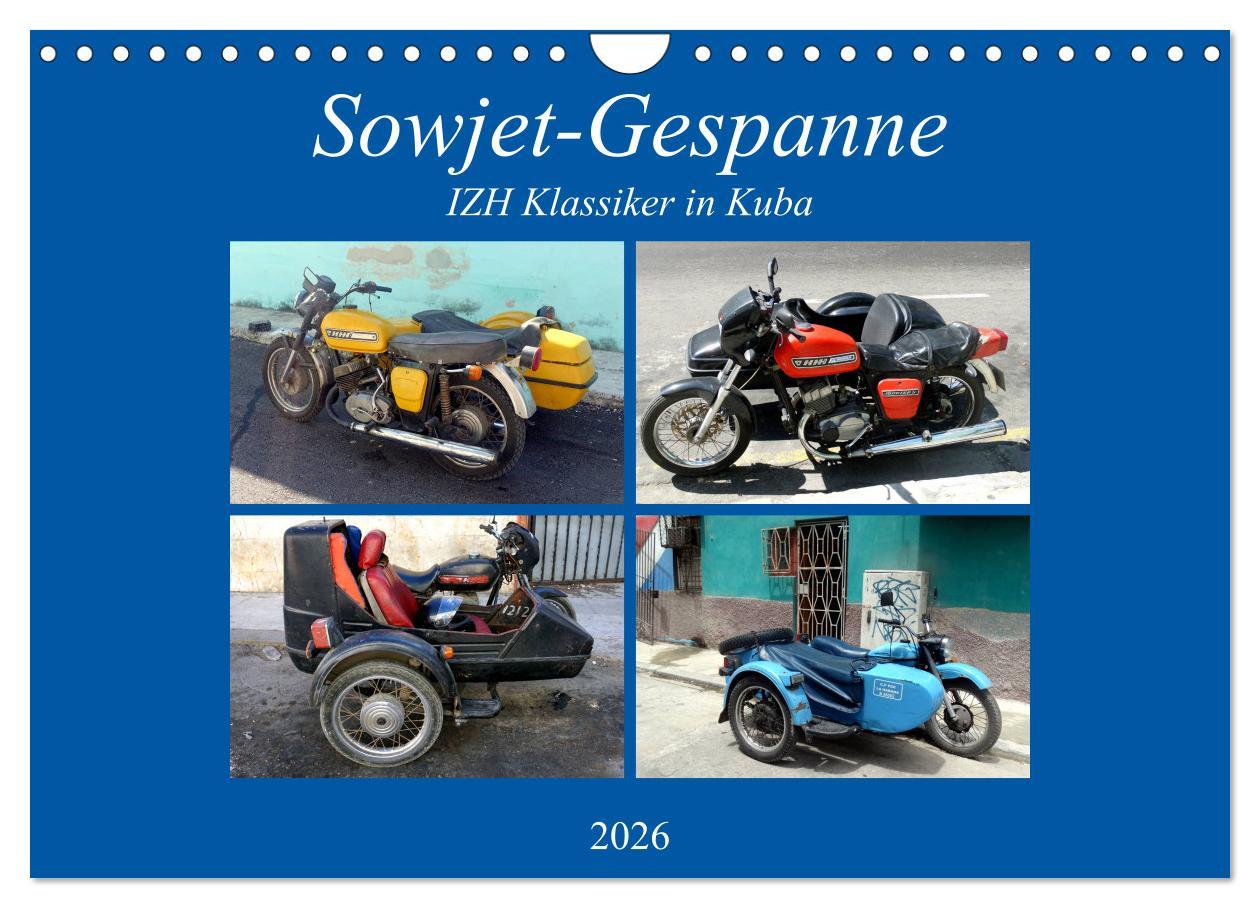 Kalendář/Diář Sowjet-Gespanne - IZH Klassiker in Kuba (Wandkalender 2026 DIN A4 quer), CALVENDO Monatskalender Calvendo