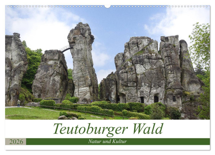 Kalendář/Diář Teutoburger Wald - Natur und Kultur (Wandkalender 2026 DIN A2 quer), CALVENDO Monatskalender Calvendo