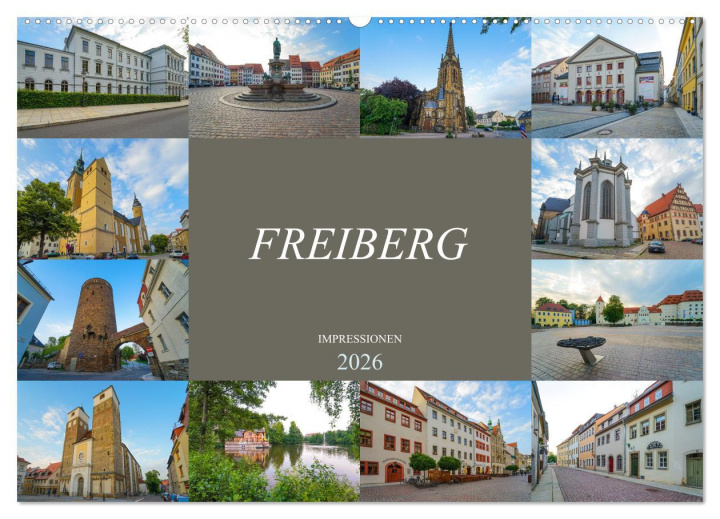Kalendář/Diář Freiberg Impressionen (Wandkalender 2026 DIN A2 quer), CALVENDO Monatskalender Calvendo