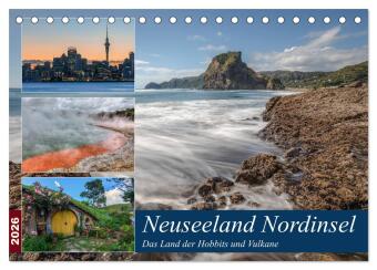 Kalendár/Diár Neuseeland Nordinsel - Das Land der Hobbits und Vulkane (Tischkalender 2026 DIN A5 quer), CALVENDO Monatskalender Calvendo