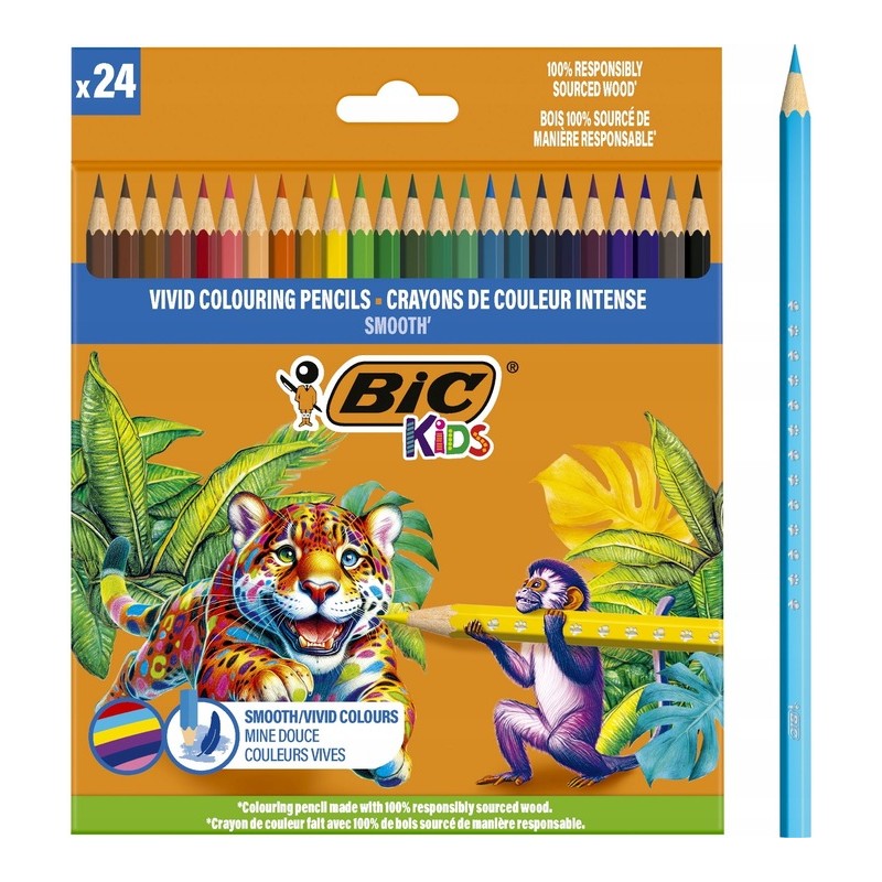 Carte Kredki drewniane BIC Kids Smooth ECO 24szt. 