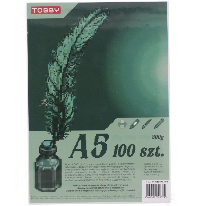 Carte Papier Brystol A5 100 ark. 300g 