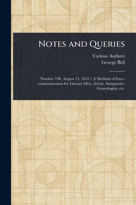 Kniha Notes and Queries George Bell