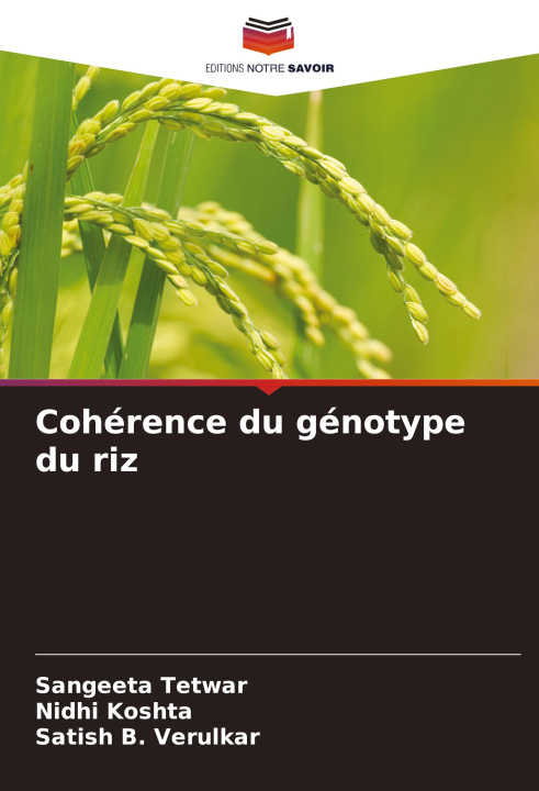 Kniha Cohérence du génotype du riz Nidhi Koshta