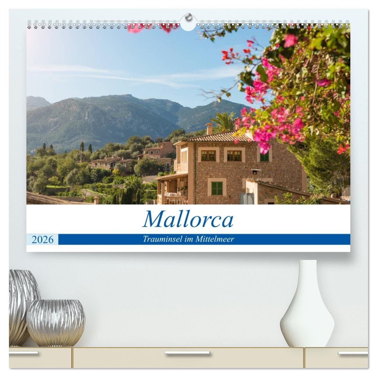 Kalendár/Diár Mallorca - Trauminsel im Mittelmeer (hochwertiger Premium Wandkalender 2026 DIN A2 quer), Kunstdruck in Hochglanz Calvendo