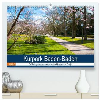 Kalendár/Diár Kurpark Baden-Baden (hochwertiger Premium Wandkalender 2026 DIN A2 quer), Kunstdruck in Hochglanz Calvendo