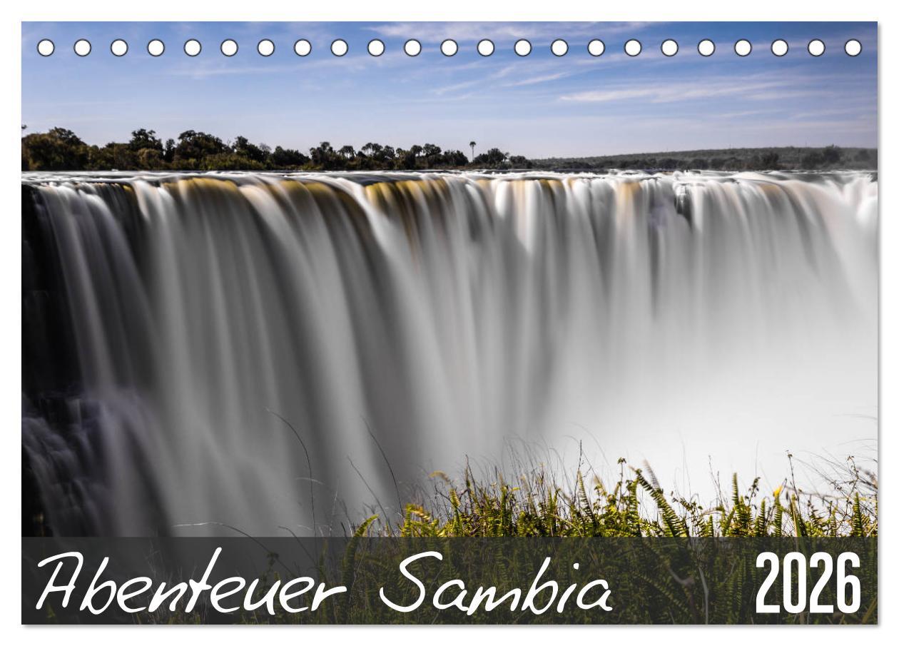 Kalendář/Diář Abenteuer Sambia (Tischkalender 2026 DIN A5 quer), CALVENDO Monatskalender Calvendo