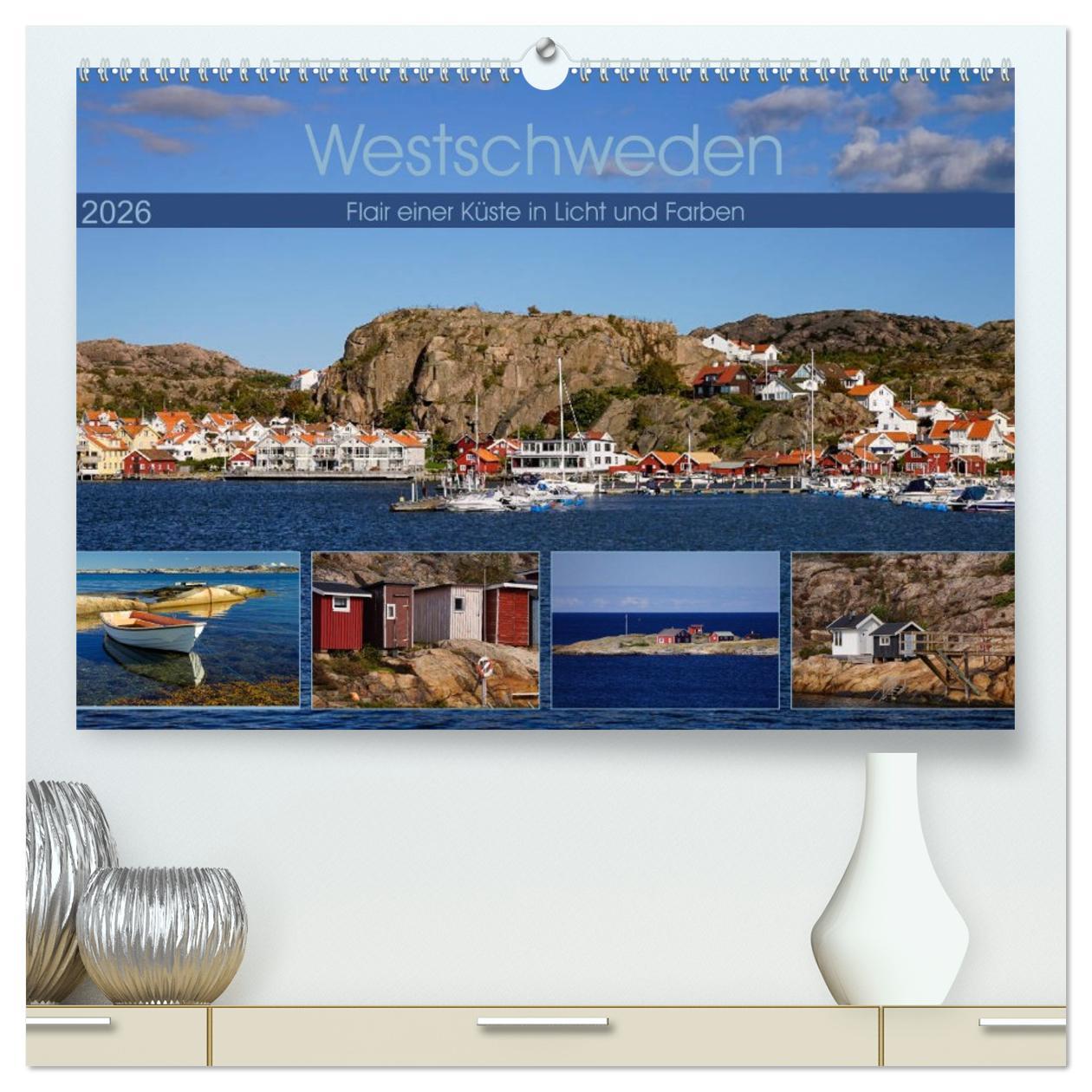 Kalendář/Diář Westschweden - Flair einer Küste in Licht und Farben (hochwertiger Premium Wandkalender 2026 DIN A2 quer), Kunstdruck in Hochglanz Calvendo