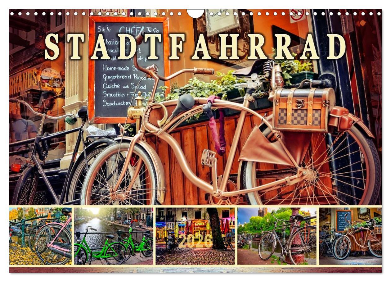 Kalendár/Diár Stadtfahrrad (Wandkalender 2026 DIN A3 quer), CALVENDO Monatskalender Calvendo