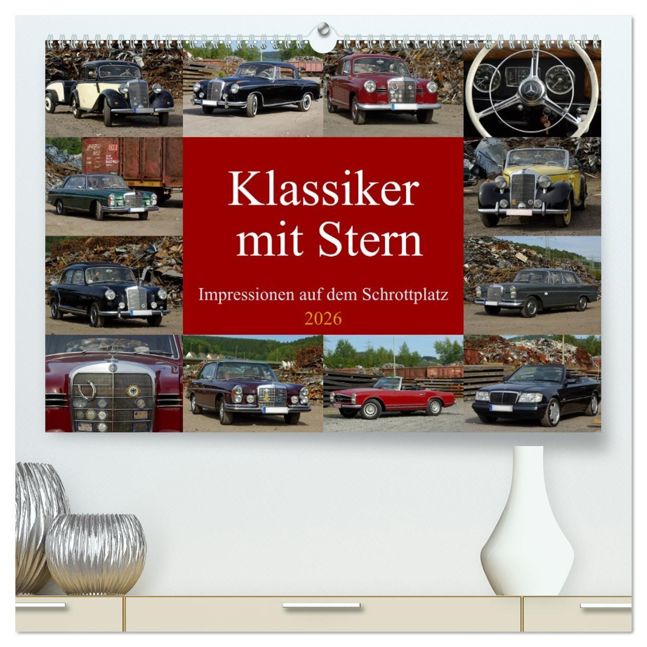 Kalendár/Diár Klassiker mit Stern (hochwertiger Premium Wandkalender 2026 DIN A2 quer), Kunstdruck in Hochglanz Calvendo