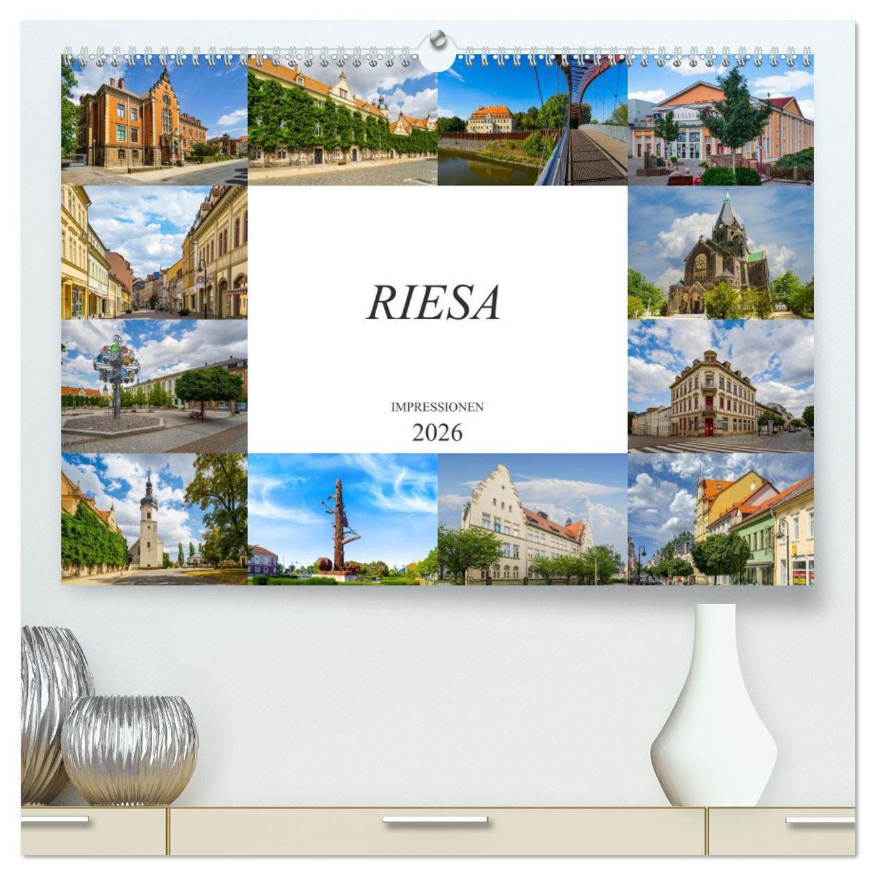 Kalendář/Diář Riesa Impressionen (hochwertiger Premium Wandkalender 2026 DIN A2 quer), Kunstdruck in Hochglanz Calvendo