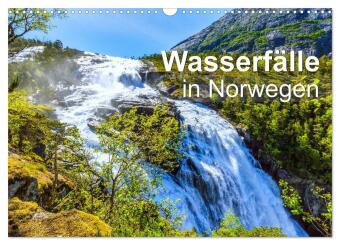 Kalendár/Diár Wasserfälle in Norwegen (Wandkalender 2026 DIN A3 quer), CALVENDO Monatskalender Calvendo