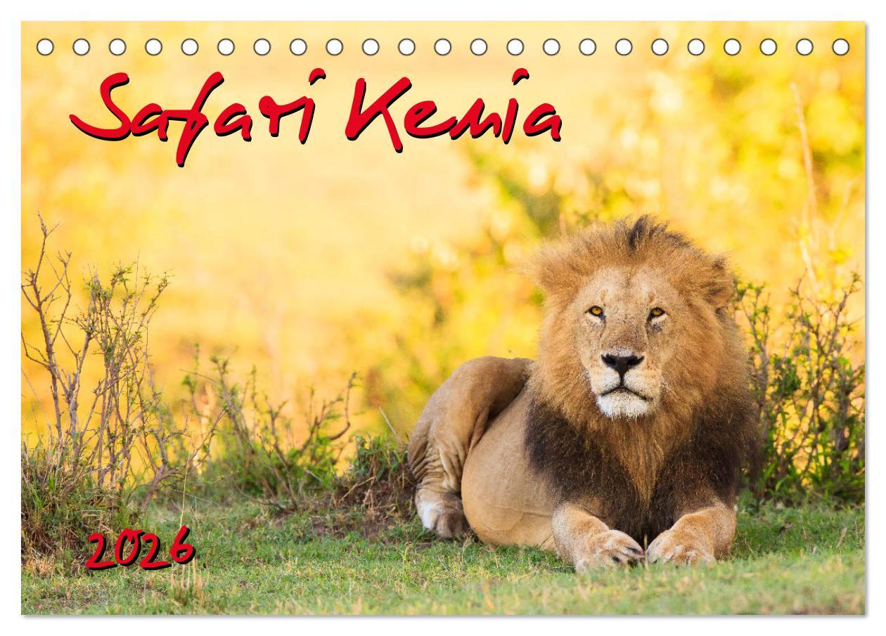 Kalendář/Diář Safari Kenia (Tischkalender 2026 DIN A5 quer), CALVENDO Monatskalender Calvendo