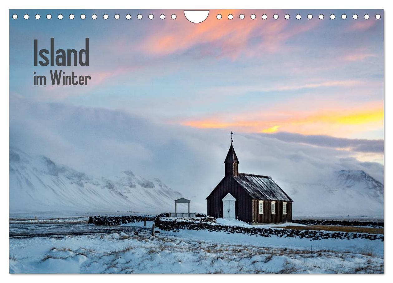 Kalendár/Diár Island im Winter (Wandkalender 2026 DIN A4 quer), CALVENDO Monatskalender Calvendo