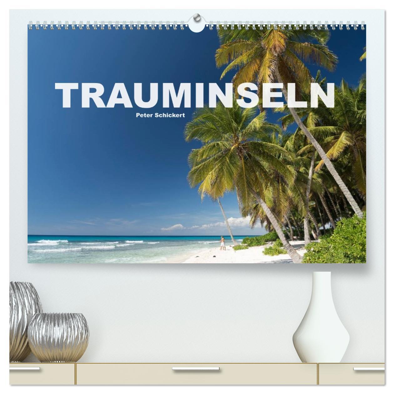 Kalendár/Diár Trauminseln (hochwertiger Premium Wandkalender 2026 DIN A2 quer), Kunstdruck in Hochglanz Calvendo