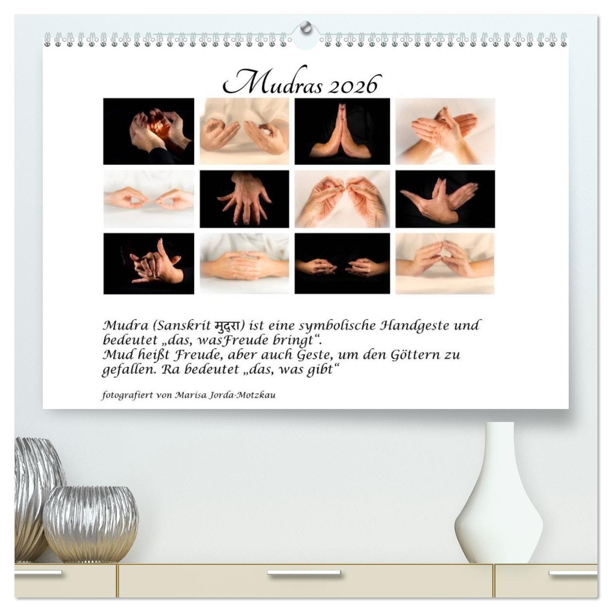 Kalendář/Diář Mudras / 2026 (hochwertiger Premium Wandkalender 2026 DIN A2 quer), Kunstdruck in Hochglanz Calvendo