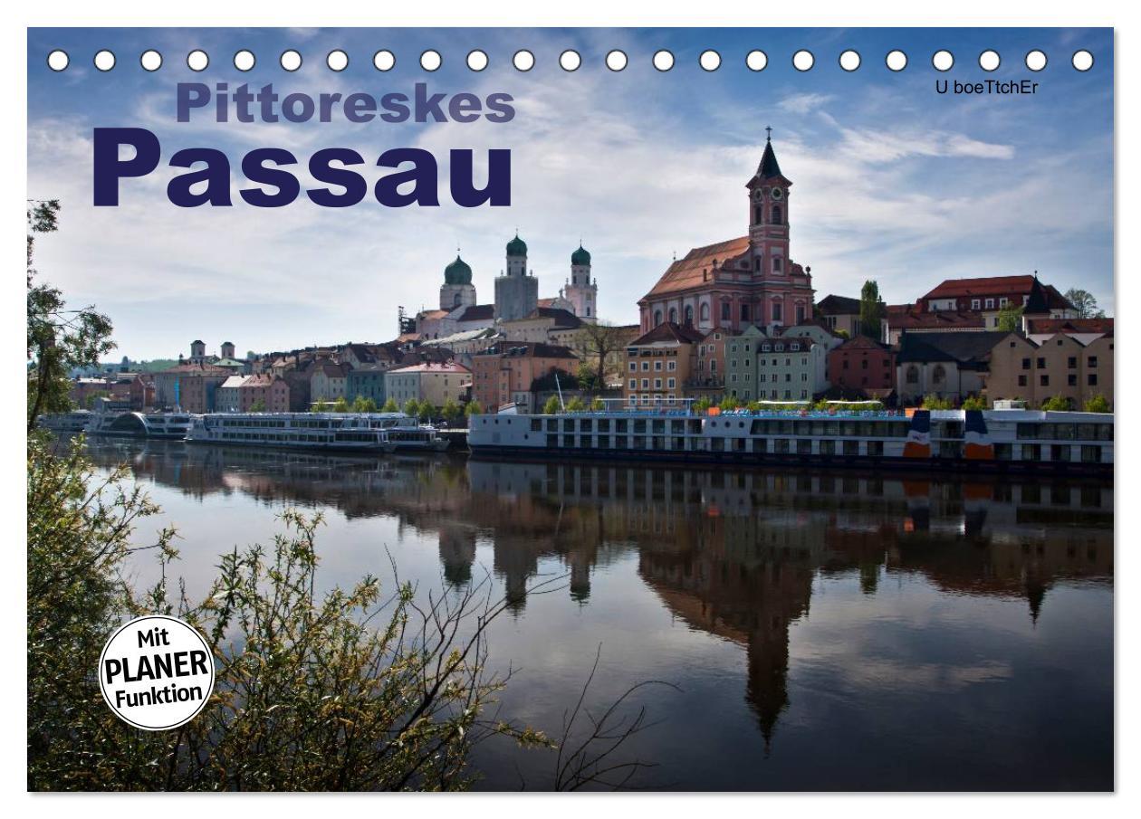 Kalendár/Diár Pittoreskes Passau (Tischkalender 2026 DIN A5 quer), CALVENDO Monatskalender Calvendo