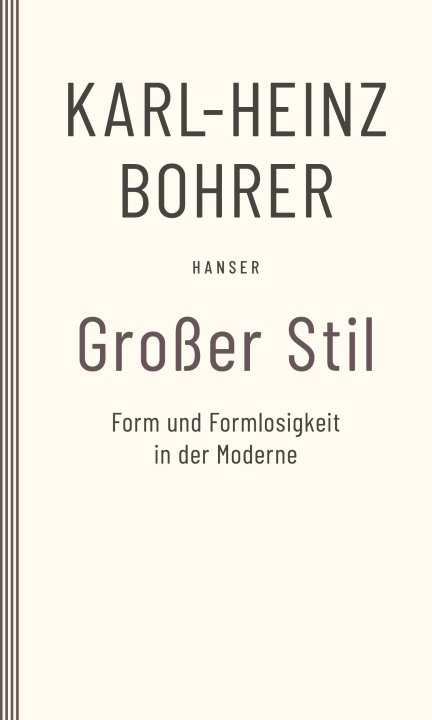 Buch Großer Stil Karl Heinz Bohrer