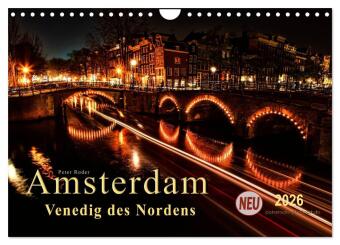 Kalendár/Diár Amsterdam - Venedig des Nordens (Wandkalender 2026 DIN A4 quer), CALVENDO Monatskalender Calvendo