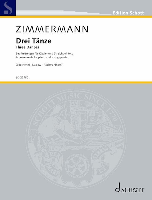 Tlačovina Three Dances Bernd Alois Zimmermann