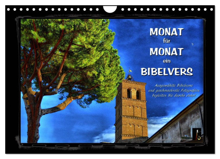 Kalendár/Diár Monat für Monat ein Bibelvers (Wandkalender 2026 DIN A4 quer), CALVENDO Monatskalender Calvendo