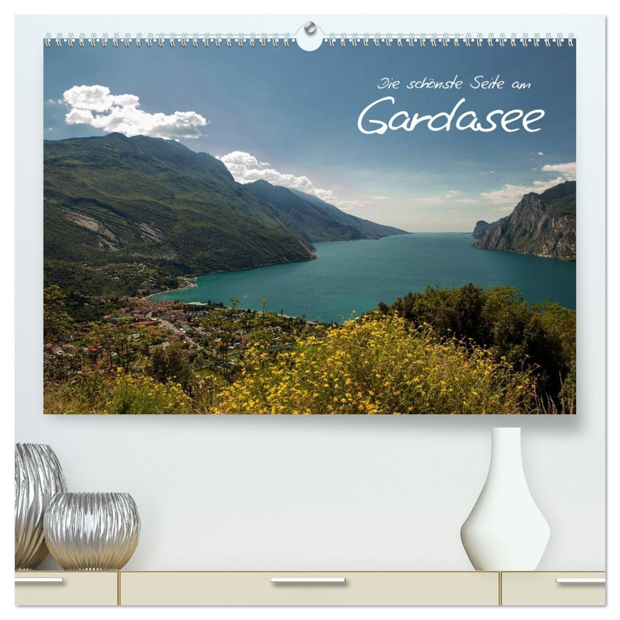 Kalendár/Diár Die schönste Seite am Gardasee (hochwertiger Premium Wandkalender 2026 DIN A2 quer), Kunstdruck in Hochglanz Calvendo