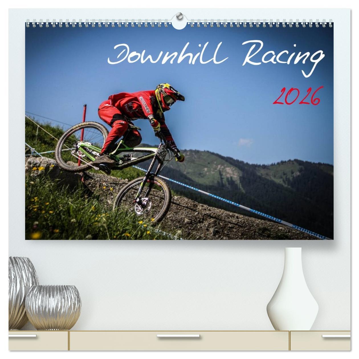 Календар/тефтер Downhill Racing 2026 (hochwertiger Premium Wandkalender 2026 DIN A2 quer), Kunstdruck in Hochglanz Calvendo