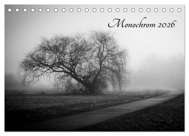 Календар/тефтер Monochrom 2026 (Tischkalender 2026 DIN A5 quer), CALVENDO Monatskalender Calvendo