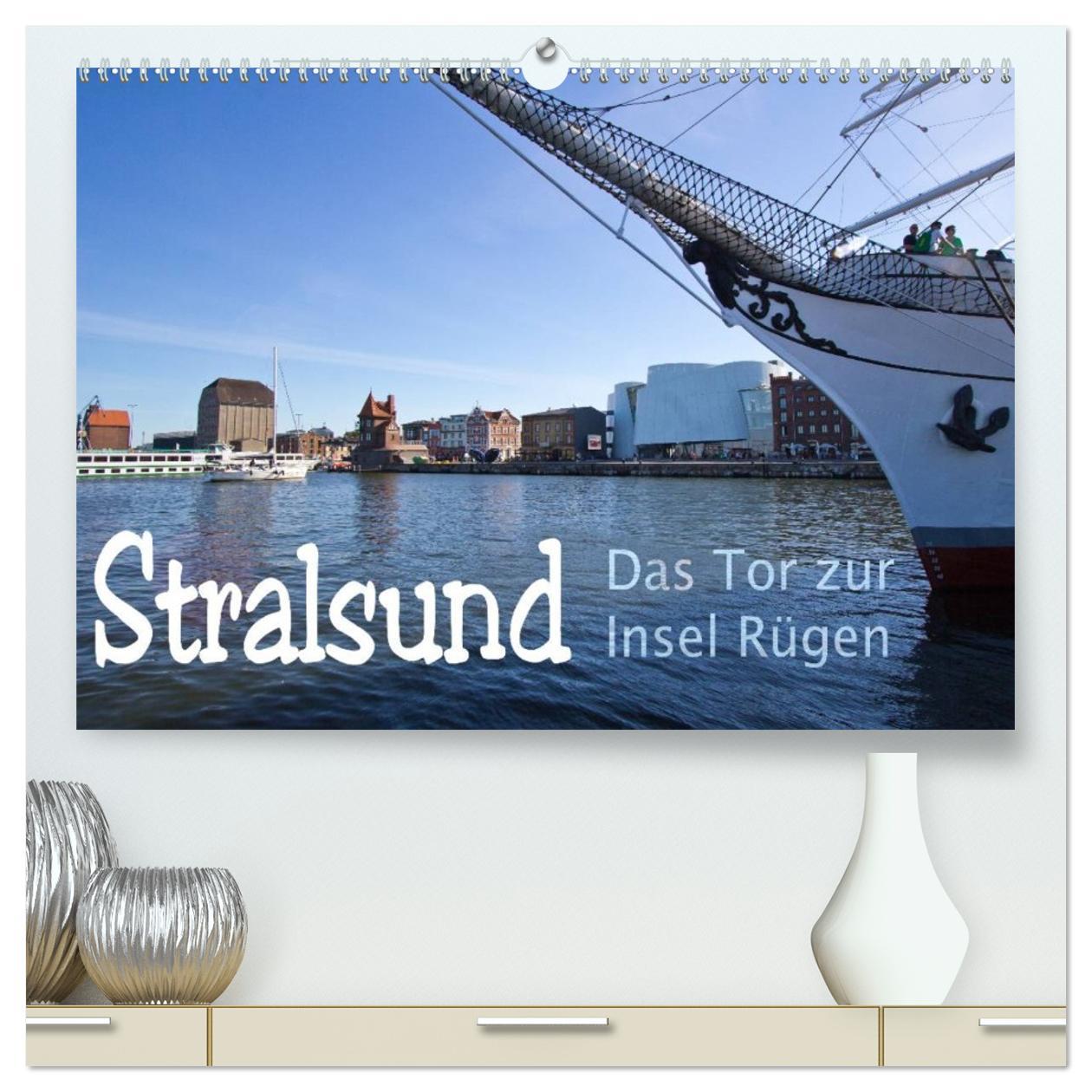 Календар/тефтер Stralsund. Das Tor zur Insel Rügen (hochwertiger Premium Wandkalender 2026 DIN A2 quer), Kunstdruck in Hochglanz Calvendo