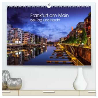 Календар/тефтер Frankfurt am Main bei Tag und Nacht (hochwertiger Premium Wandkalender 2026 DIN A2 quer), Kunstdruck in Hochglanz Calvendo