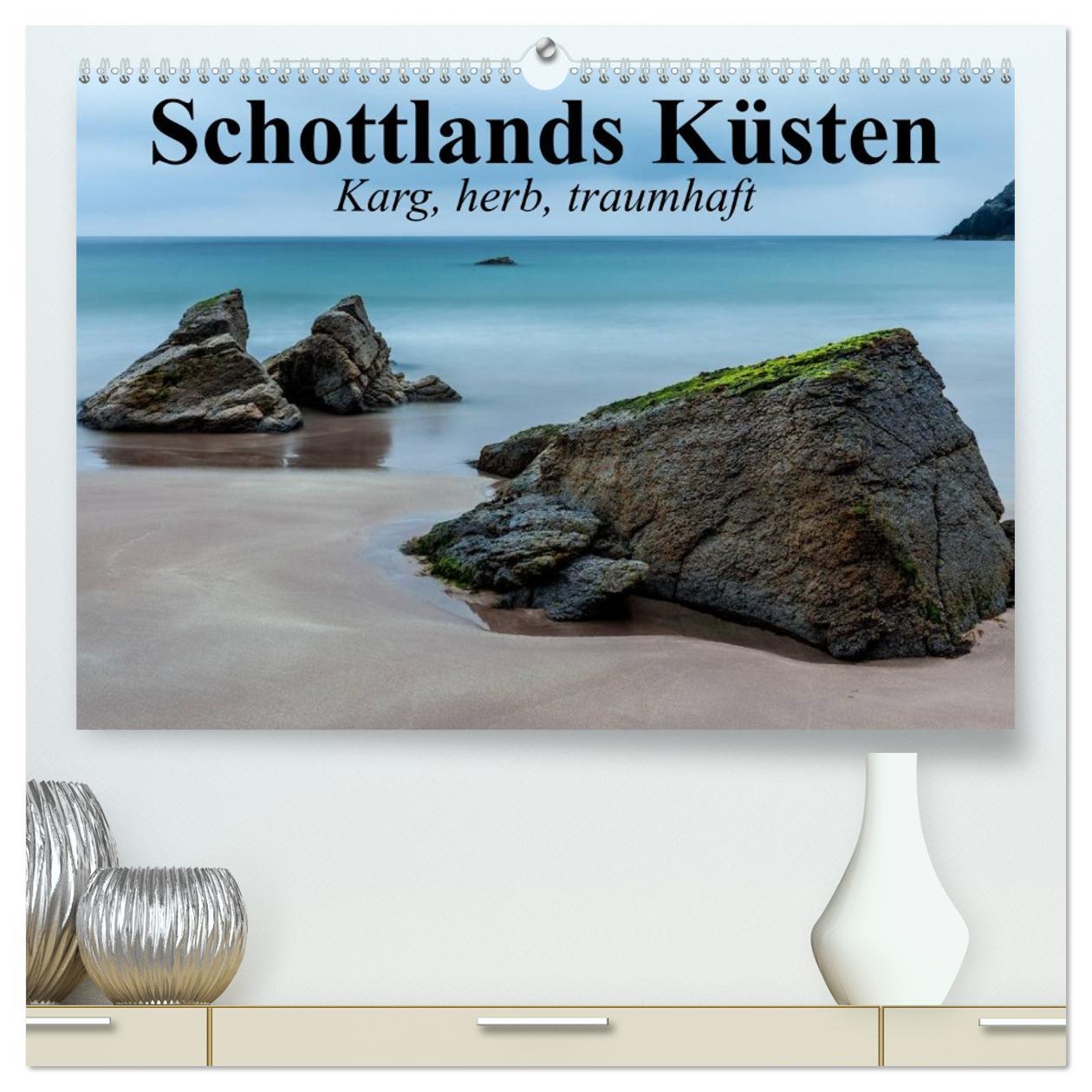 Календар/тефтер Schottlands Küsten. Karg, herb, traumhaft (hochwertiger Premium Wandkalender 2026 DIN A2 quer), Kunstdruck in Hochglanz Calvendo
