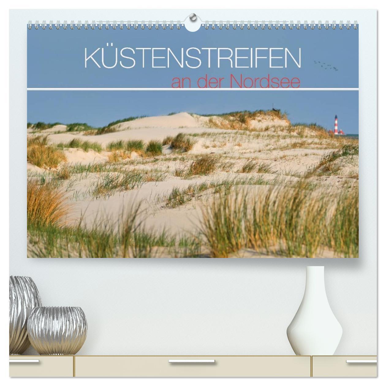 Kalendář/Diář Küstenstreifen an der Nordsee (hochwertiger Premium Wandkalender 2026 DIN A2 quer), Kunstdruck in Hochglanz Calvendo