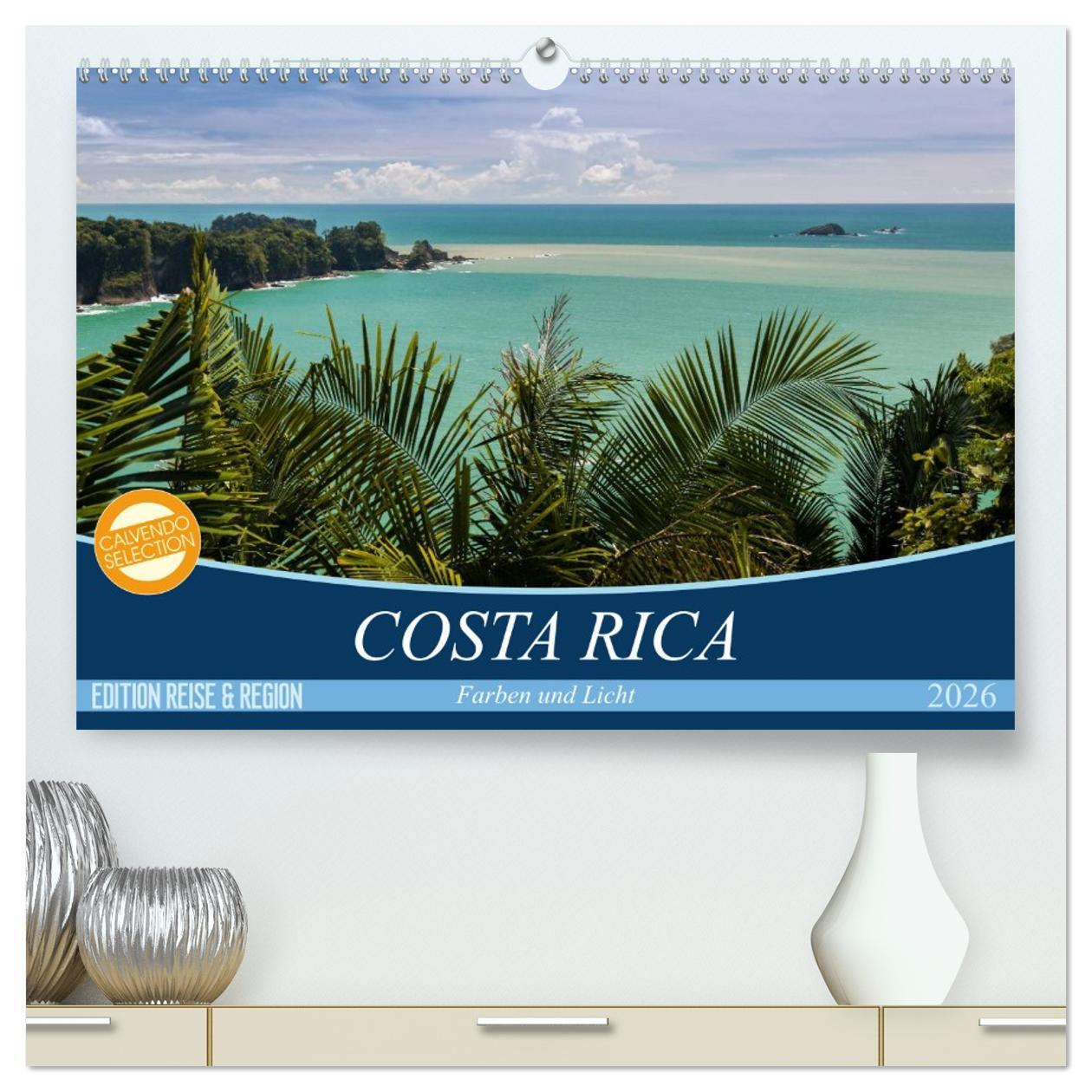 Kalendár/Diár COSTA RICA Farben und Licht (hochwertiger Premium Wandkalender 2026 DIN A2 quer), Kunstdruck in Hochglanz Calvendo