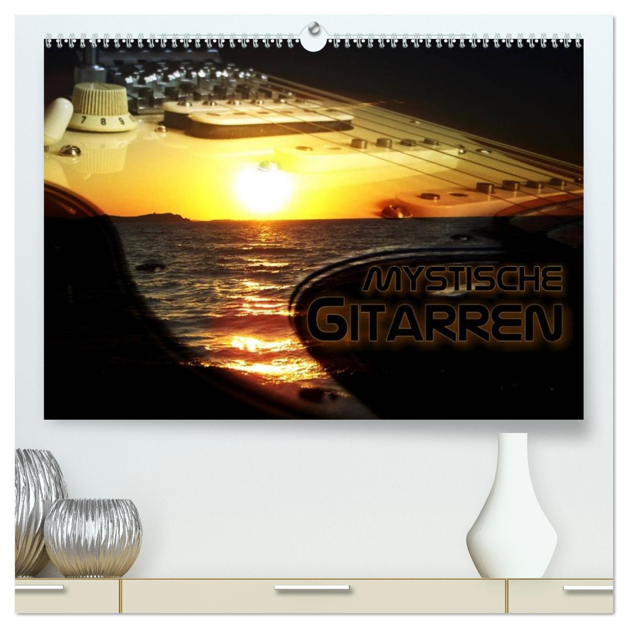 Kalendár/Diár Mystische Gitarren (hochwertiger Premium Wandkalender 2026 DIN A2 quer), Kunstdruck in Hochglanz Calvendo